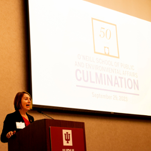 Dean Mooney at the podium.